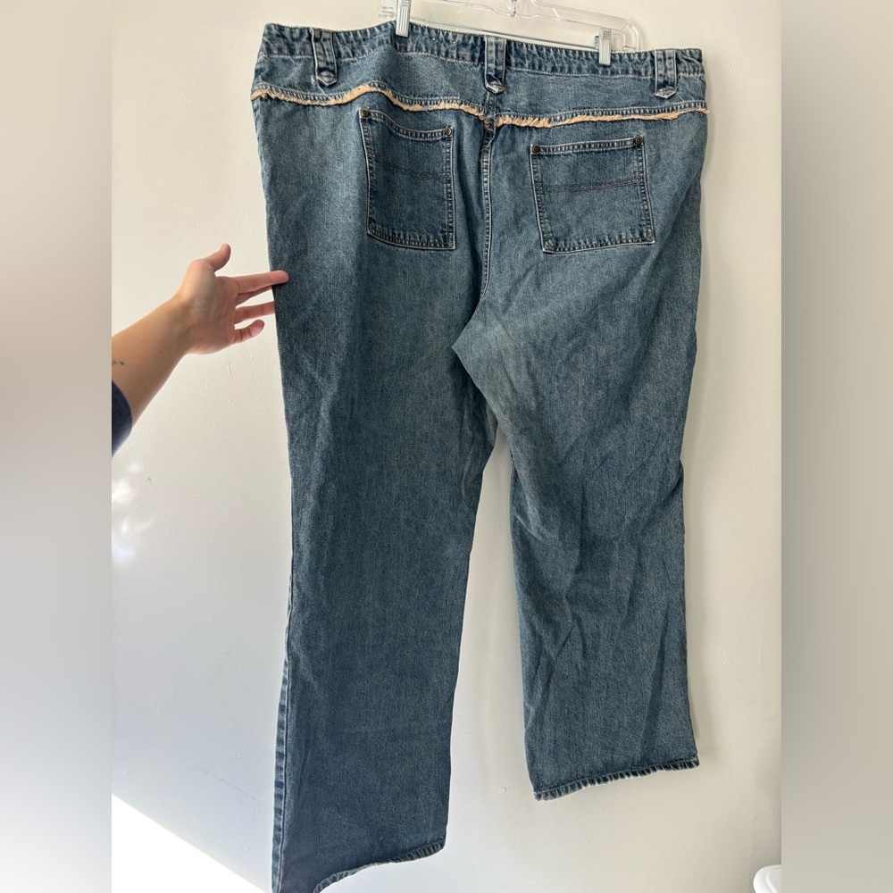 Y2K Vintage Grunge Faded Glory Streetwear Distressed Straight Leg Jeans 2X - 3X - Picture 6 of 8
